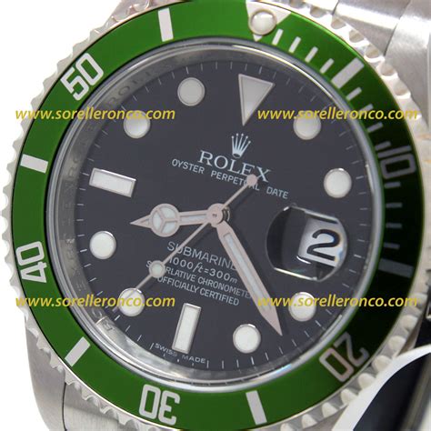 rolex submariner verde 50 anniversario data 2006 prezzo|rolex submariner date 16610.